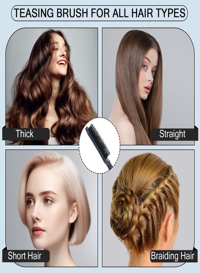 SIMPOR Teasing Hair Brush Slick Back Hair Brush Nylon Bristles Salon Styling Edge for Back Combing Lifting Create Volume Parting Stick for Women Men - Image 4